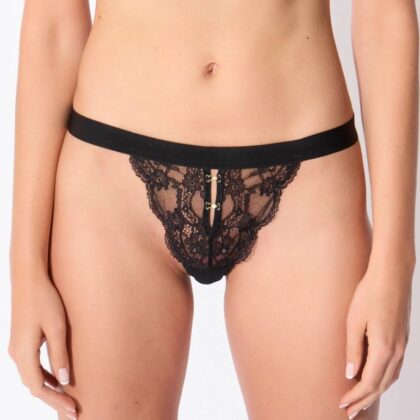 Tanga en dentelle Évasion Sensuelle Noir