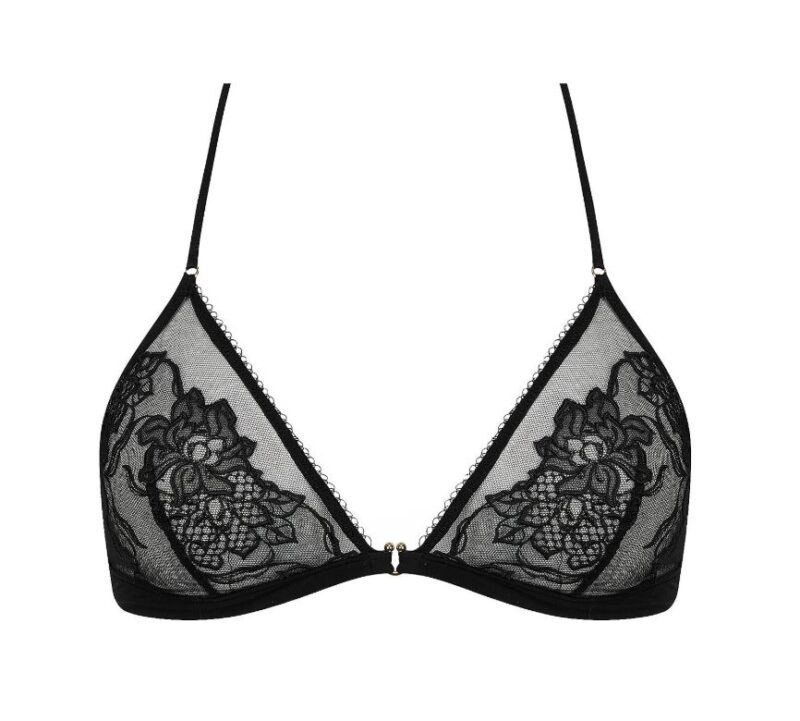 Soutien-gorge triangle ouverture frontale Sexy Noir – Image 2